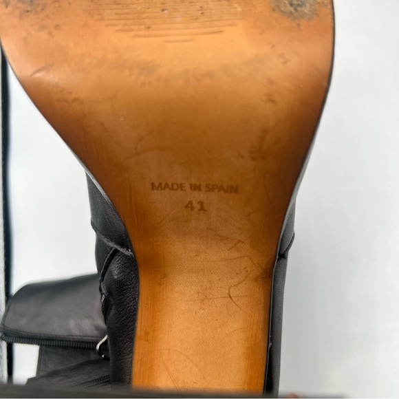 Y2K L’Intervalle Black Leather Platform Ankle Boots Sz 41 - Picture 10 of 14